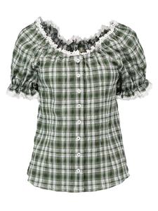 Традиционная блузка кукейо традиционного зеленого цвета OS-Trachten