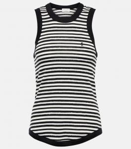 Полосатый топ Cassandre из джерси Saint Laurent, разноцветный