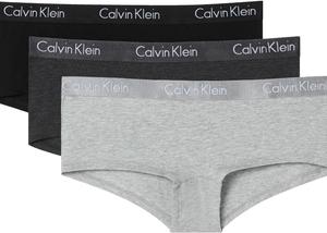 Женские трусики-шорты Calvin Klein Motive Cotton Boyshorts, 3 шт., Black/Charcoal Heather/Grey Heather