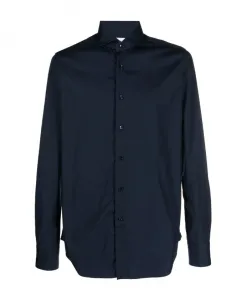 Темно-Синяя хлопковая рубашка с французским воротником Xacus, синий