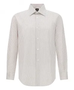 Полосатая хлопковая рубашка Boggi Milano, коричневый