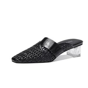 JESSICA SOPHIA Женские черные тапочки с закрытым носком, резиновой подошвой, противоскользящим покрытием, устойчивые к истиранию и с вырезами, цвет Black