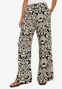 Брюки Friends Like These WIDE, Black Floral/Black