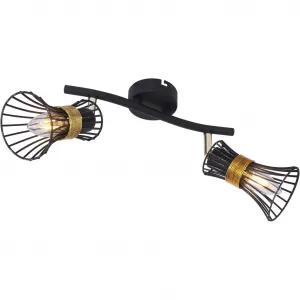 Потолочный светильник PURRA E14 1 шт. Потолочный спот/черный/золотистый/металлические стержни/коридор Globo Lighting, черный