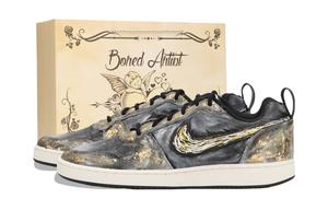 Nike Кроссовки для скейтбординга Court Borough Jiangjin Moon, Shopping Bag Abrasion Resistant низкие унисекс Black Gold
