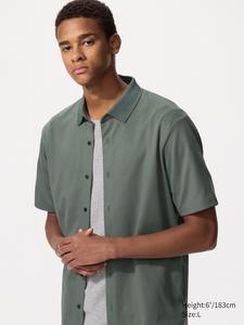Поло AIRism из хлопкового пике (на пуговицах) Uniqlo, 58 dark green