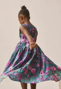 Платье прямого кроя с цветочным принтом для выпускного вечера. повседневное платье. Next, Teal Blue