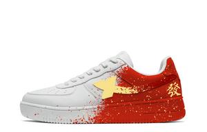 XTEP Кроссовки Air Force One для скейтбординга с низким верхом, амортизирующие и износостойкие, мужские, белые, красные