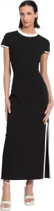 Donna Morgan Women's Colorblock T-Shirt Maxi с боковым разрезом
