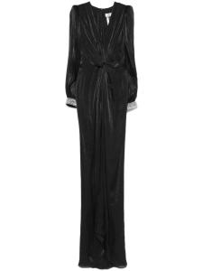 Плиссированное платье NISSA с закрученными деталями, черный