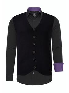 Rusty Neal Комплект из рубашки и жилета (2 шт.) черного/фиолетового цвета