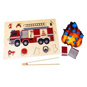 Пожарная команда, деревянная головоломка, пожарное оборудование. Inna marka