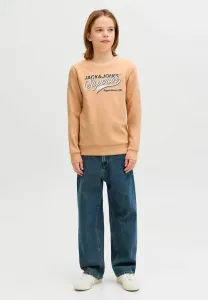 Толстовка jjelogo с круглым вырезом, двухцветная, весна-лето 2026 Jack & Jones Junior, Beach Sand
