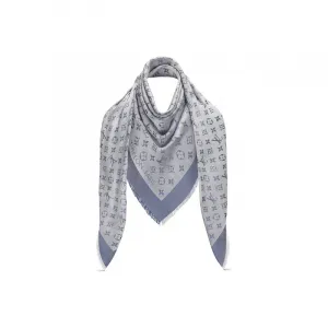 LOUIS VUITTON Монограммный денимовый шаль, Light Blue