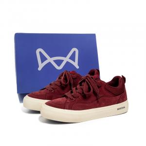 MIIOW Антискользящие износостойкие низкие скейтерские кроссовки мужские бордовые в коробке, цвет Burgundy Box