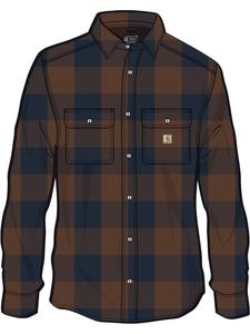CARHARTT Рубашка "Long Plaid 107013" красного цвета