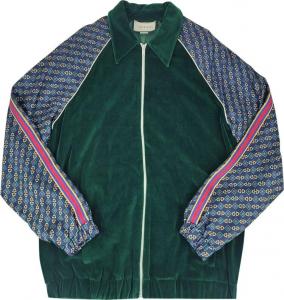 Куртка Gucci Oversized Velvet Mixed Media Jacket Green, зеленый