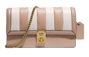 Кожаная сумка-клатч Hutton из телячьей кожи с цепью, молочный чай COACH