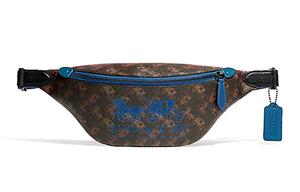 Charter Canvas With Leather Сумка-слинг Поясная Сумка Большой Размер Мужская Коричневая и Синяя COACH