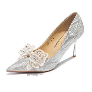 Ainer-cat Ainer cat Slim Heel High Heels 8cm Women's Silver