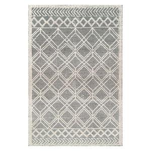 Современный решетчатый ковер natti из смесовой шерсти Nuloom, серый, 244x244 см, круглый