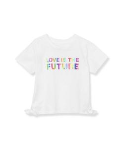 Детская футболка с коротким рукавом и завязкой по бокам, с графическим принтом Lands' End, Love is the future