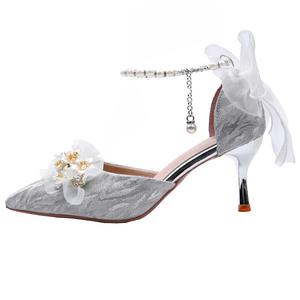 Туфли The Qin на тонком каблуке, 6 см, шампань