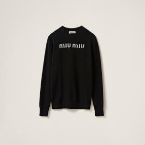 Свитер из шерсти и кашемира MIU MIU, черный