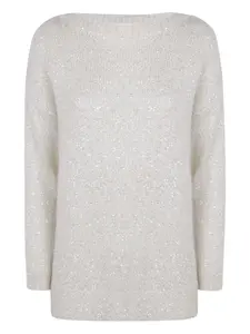 Свитер с пайетками D.Exterior, белый