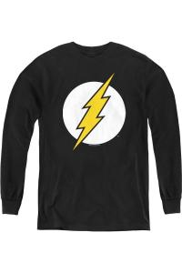 Футболка с длинным рукавом DC Comics Flash Classic для молодежи Gildan, черный