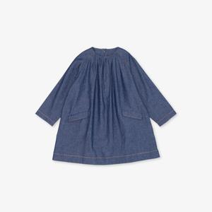 Хлопковое мини-платье Malika с карманами и вышивкой 3-12 лет Caramel, синий