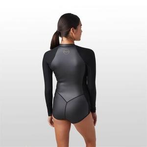 Костюм для серфинга Bahia 2/1 с молнией спереди и длинными рукавами — женский O'Neill, цвет Glide Black/Black/Black