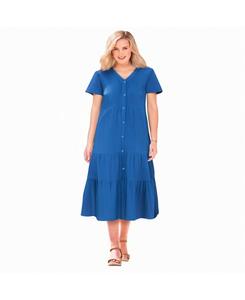 Многослойное платье из тонкой марли больших размеров Woman Within, Bright cobalt