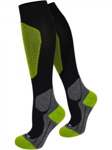 Normani Спортивные компрессионные носки до колена, черно-зеленые