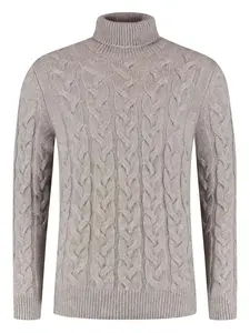 Свитер фактурной вязки с высоким воротником Gran Sasso, нейтральный