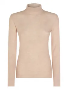 Свитер с украшениями и воротником-гольф Fabiana Filippi, светло-коричневый