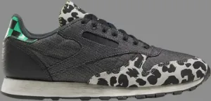 Кроссовки classic leather mu 'cheetah print' Reebok, черный