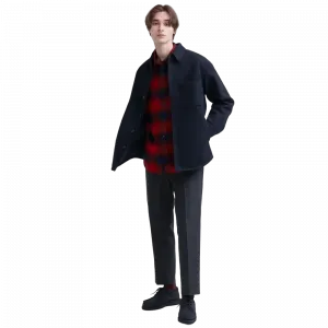 Брюки Uniqlo Smart Wool-Like Ankle Length, темно-синий