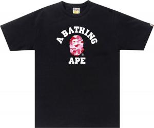 Футболка BAPE ABC Camo College Tee 'Black/Pink', черный