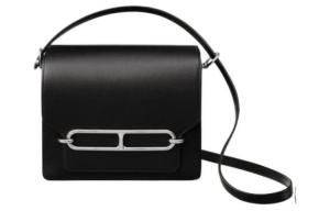 HERMES Сумка Roulis Evergrain Cow Leather Pig Nose, мини-кроссбоди для женщин, Noir Black