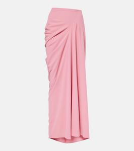 Юбка макси из крепа с драпировкой Dries Van Noten, розовый