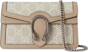 Сумка Gucci Dionysus GG Super Mini Bag Beige/White, бежевый