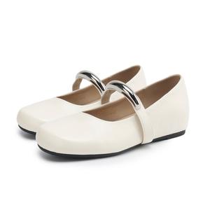 Туфли Мэри Джейн на плоской подошве женские FOXER, Beige