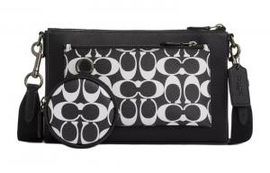 COACH Сумка кросс-боди среднего размера мужская холст с кожаными деталями