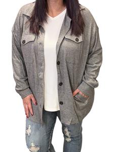 Длинный ребристый свитер в цвете уголь от Heather ZENANA, Charcoal