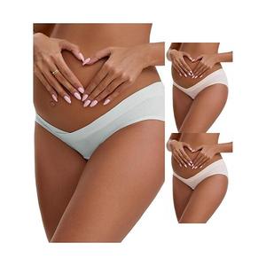 3 пачки женских хлопковых низких трусиков под живот для беременных Inspire Chic, Light Pink Light Blue