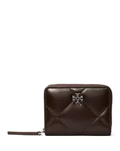 Кожаный кошелек Kira с ромбовидной стежкой Tory Burch, коричневый