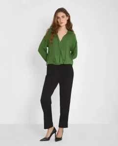 Струящаяся женская блузка с V-образным вырезом Trucco, зеленый