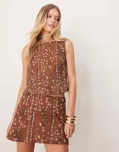 Мини-юбка из жатого шифона ASOS DESIGN с принтом оленя