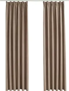 Плотные шторы с крючками, 2 шт., серо-коричневые, 140x245 см DKD HOME DECOR
